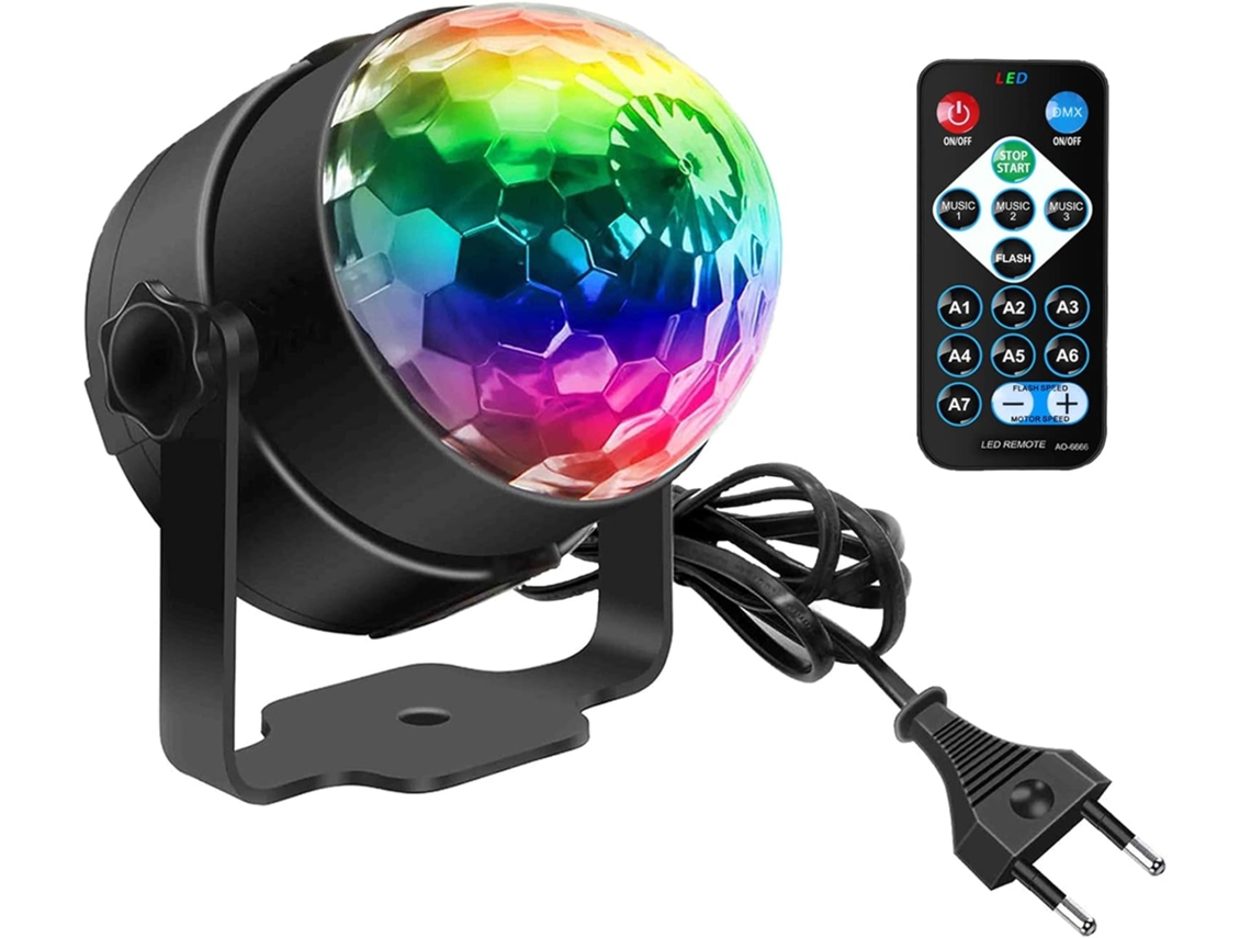 Bola De Discoteca Led Con Control De Música Rgb, 3w
