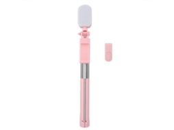 Palo de selfie A19d, suporte de luz de preenchimento Bluetooth, 1.6m, rosa EOOCOO