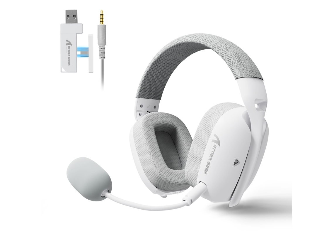Lurelia Headset Gamer Attack Shark L80pro L80pro Tri-mode Microfone Branco