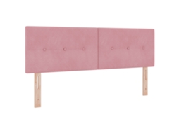 Conjunto 1 Cabeceira Estofada Vidaxl Rosa Veludo (144 Cm)