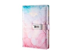 Diário Com Cadeado, Caderno Personalizado Em Couro Pu, Rosa