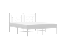 Bed Frame, Bed Frames Vidaxl Branco Aço (150 X 200 Cm)