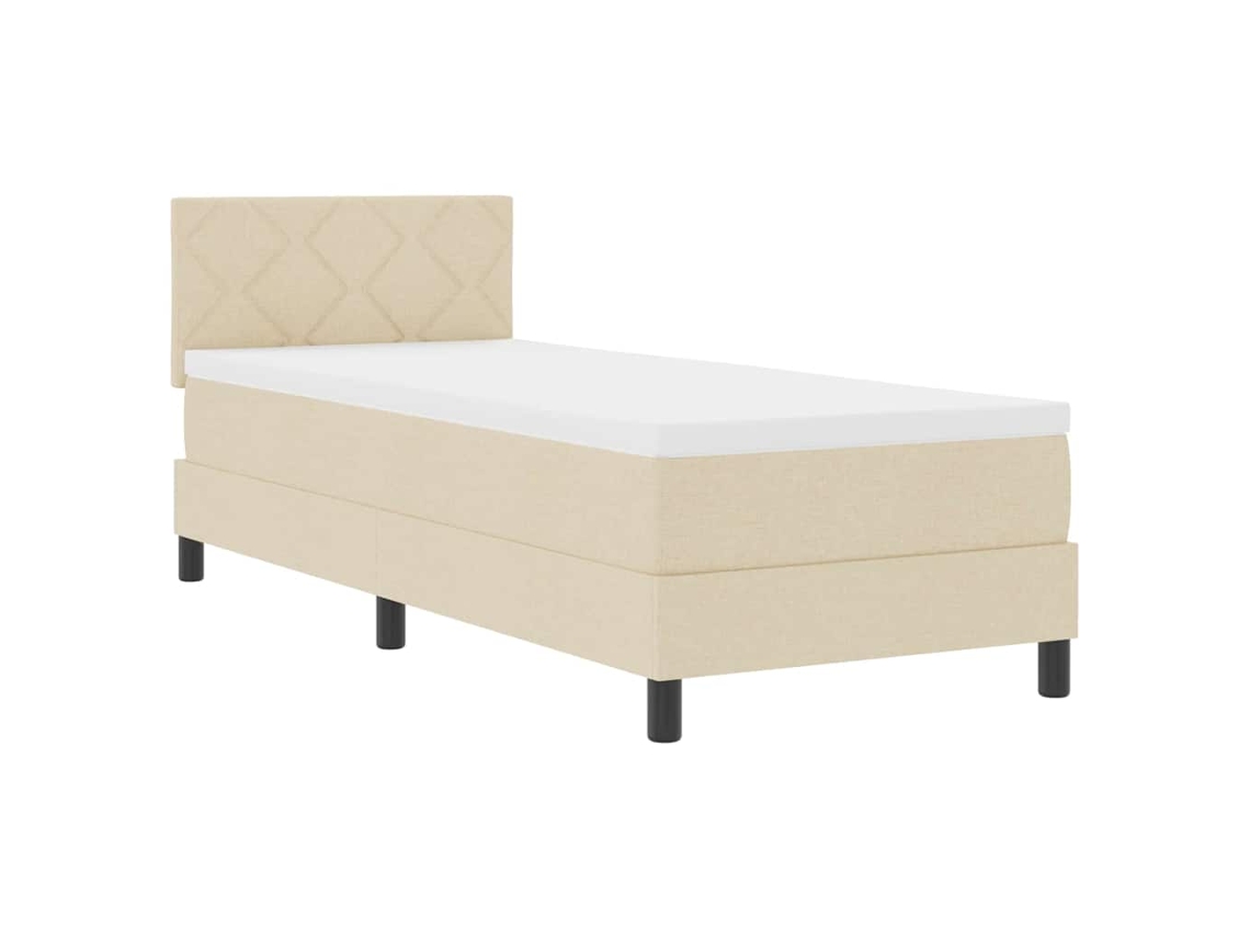 Cama Box com Colchão com Led Creme 80 X 200 Cm Tecido MAISON EXCLUSIVE