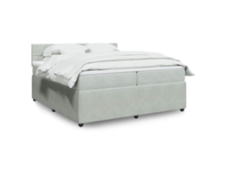 Vidaxl Cama Com Molas/colchão 200x200 Cm Veludo Cinzento-claro
