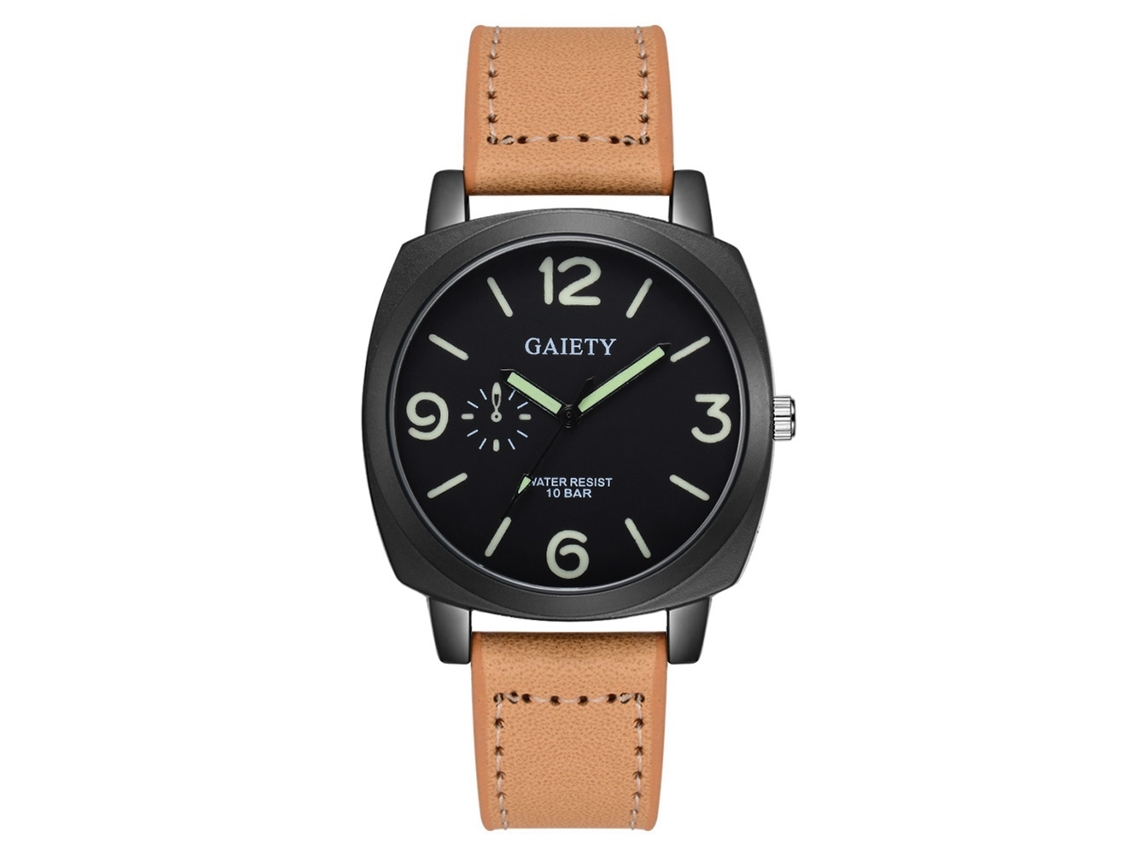 Reloj De Moda De Aleación Con Correa De Pu Pantalla Analógica Deportivo Cuarzo (beige)