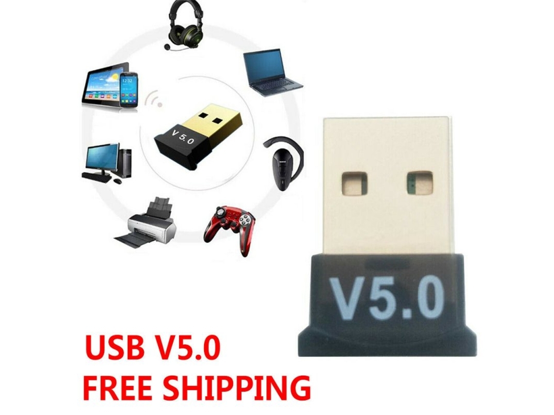 Usb Bluetooth 5.0 Sem Fio Áudio Música Estéreo Adaptador Dongle Receptor Para Tv Pc Preto*