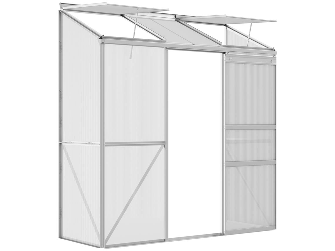 Estufa de Abrigo porta correr 192x68x196cm com policarbonato e alumínio