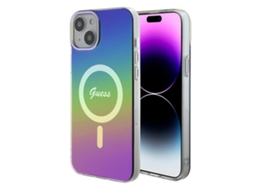 Capa Magnética Guess Para Iphone 15 14 13 Para Magsafe Hardcase Rainbow