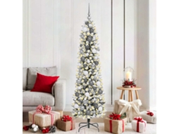 Vidaxl Árvore De Natal Artificial Branco 180 Cm Pvc, Metal E Plástico