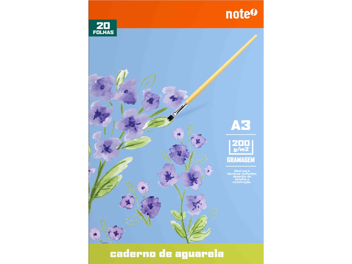 Caderno de Aguarela A3 20 Folhas NOTE!