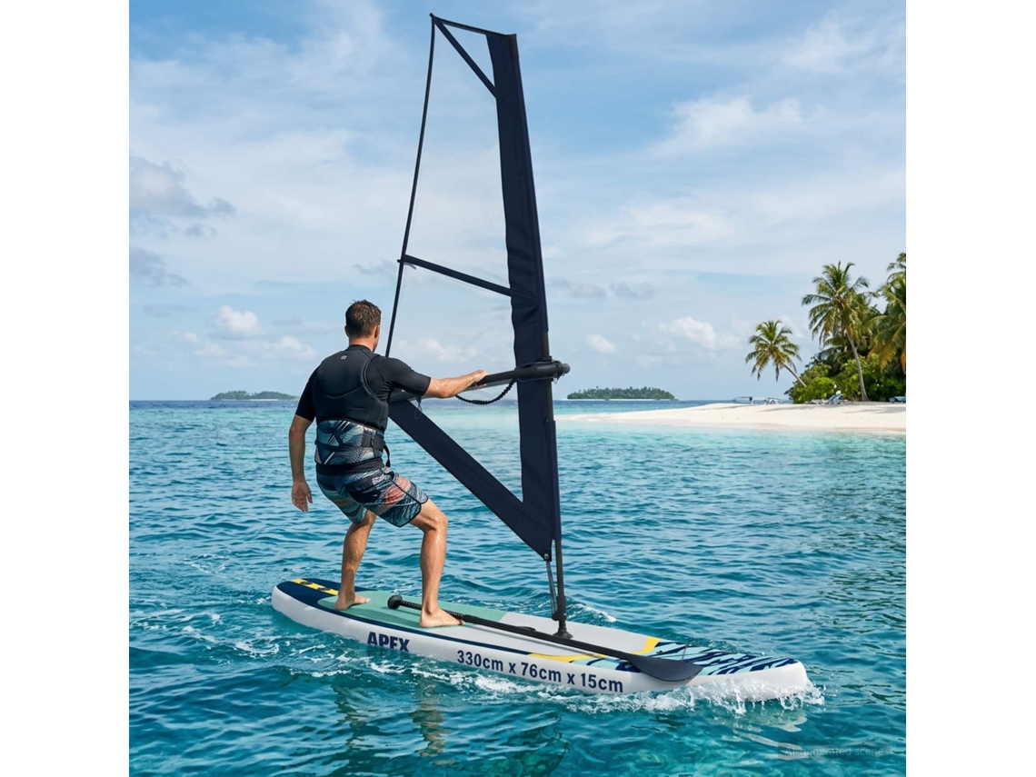 Vidaxl Prancha Sup Inflável Com Vela Apex 330 X 76 X 15 Cm Azul Para