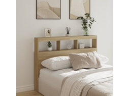 Vidaxl Armário De Cabeceira C/ Luzes Led 140x17x102 Cm Carvalho Sonoma