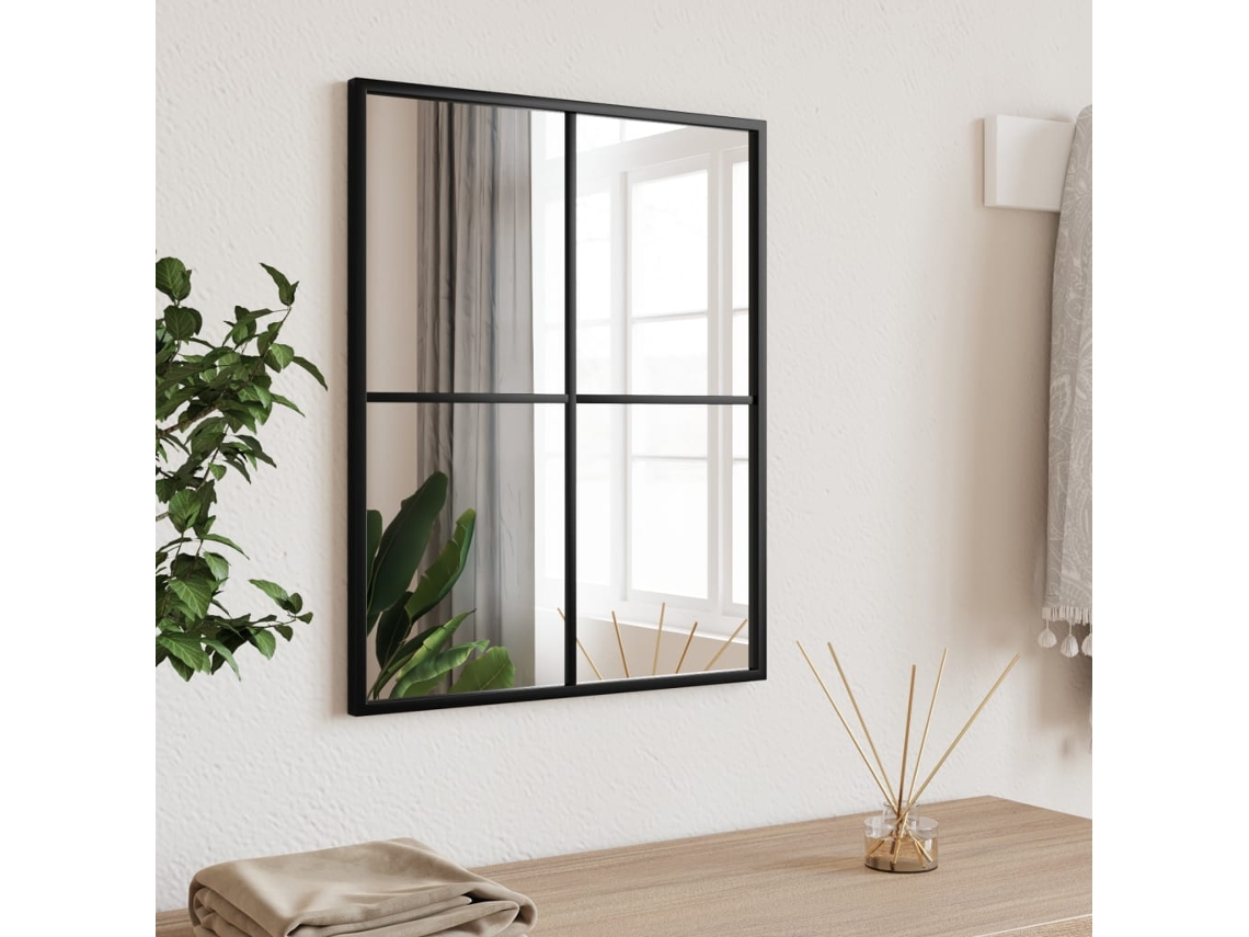 Vidaxl Espelho De Parede Retangular 40x50 Cm Ferro Preto