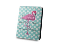 Capa Universal Com Estampa De Bolinhas De Flamingo Para Tablets De 9 A 10"