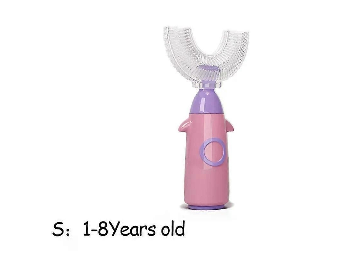 Escova de Dentes Infantil em Formato U, Silicone com Rotação 360 ​​graus e Cabo para L Impeza Bucal. GOKOCO