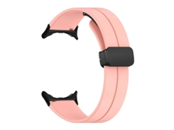 Pulseira de Silicone para Google Pixel Watch 2 com Fivela Magnética Rosa