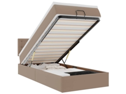 Cama Otomana com Colchão Couro Artificial Cappucino MAISON EXCLUSIVE (90x200 cm)