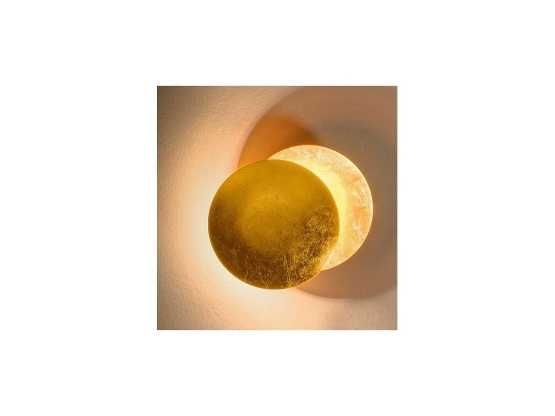 Luminária De Cabeceira Em Latão Com Luz Quente, 7w, Estilo Lua Com Efeito Eclipse, Para Quarto, Corredores E Escadas, 20cm