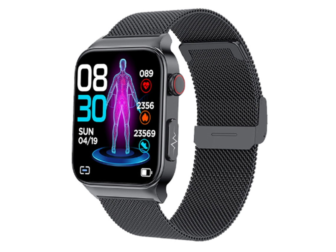 Smartwatch com Bluetooth e rastreador fitness, monitor de frequência cardíaca e oxigênio no sangue, à prova d'água.