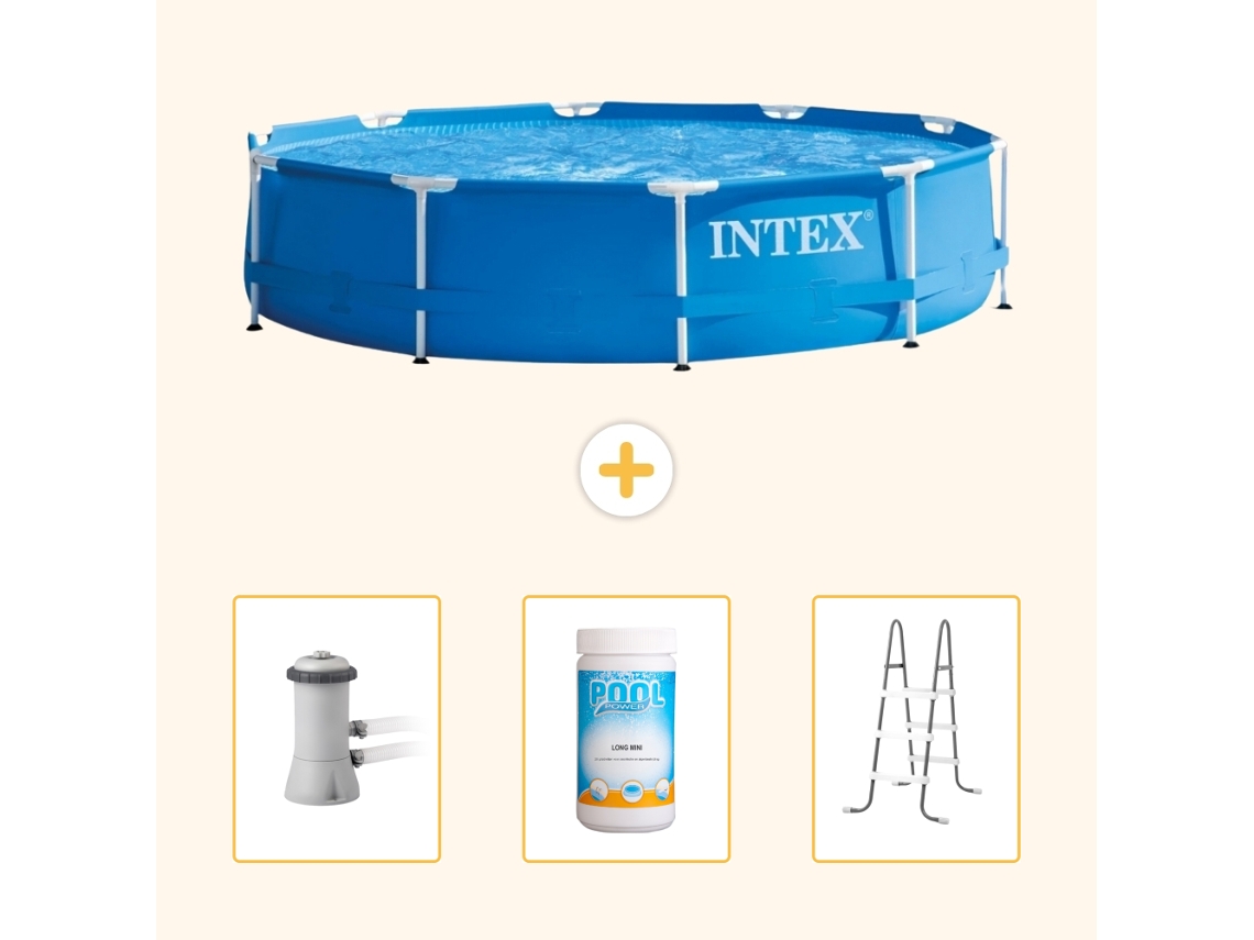 Intex Piscina Com Estrutura Redonda - 366x76 Cm - 4-peças Scb84