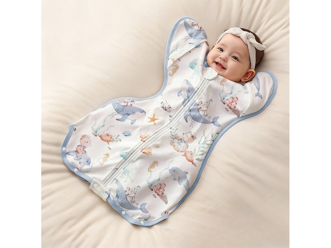 Saco de dormir para bebê, alivia o reflexo de sobressalto, algodão, tamanho P (23x60cm), Ursinho Panoona
