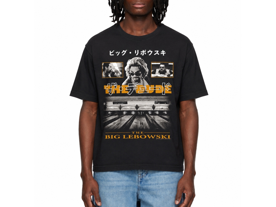 Rockinstone The Big Lebowski Japanese Text Black T-shirt Size:xxl