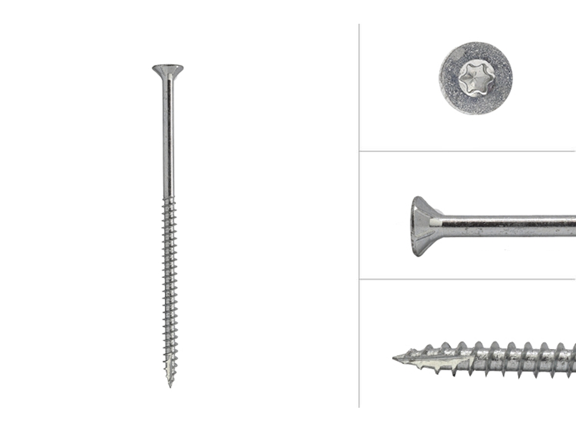 Parafusos para Aglomerado Galvanizados 5 X 100 Mm Torx 20 Ponta Perfurante Caixa 200 Peças WOVAR