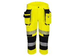 Calças de trabalho de alta visibilidade estilo pirata Dx4 | Portwest Amarelo/Preto / 38
