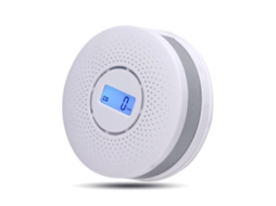 Detector De Fumaça De Monóxido De Carbono Combinado, Com Aviso Sonoro E Visor Digital Led (inclui 3 Pilhas Aaa) (branco) SUNNY SPACES