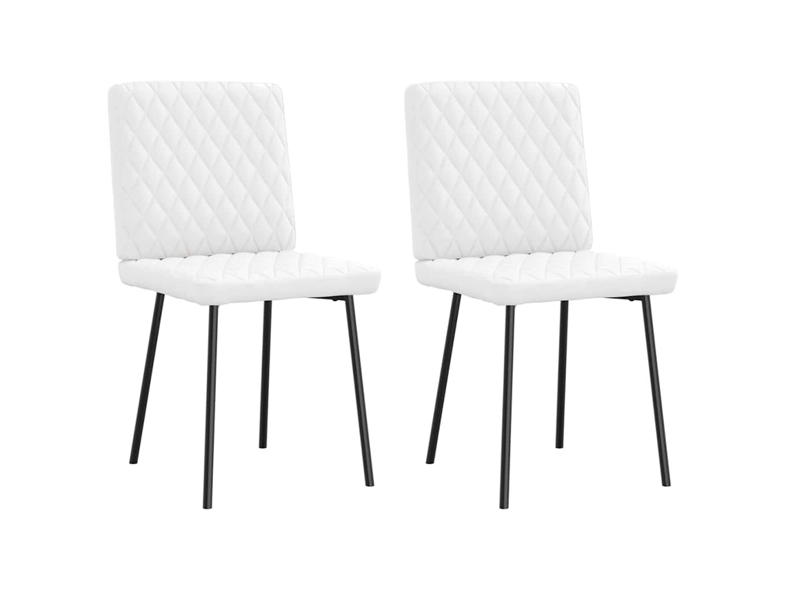 Vidaxl Cadeiras De Jantar 2 Pcs Couro Artificial Branco