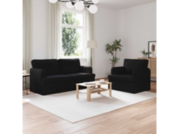 Vidaxl Conjunto De Sofás 2 Unid. Preto Tecido