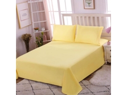 Fronha Plana Amarela Nova Line, 100% Algodão 200x230cm, Lavável (S/MARCA)