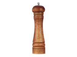 Moedor de Pimenta Madeira, Pimenta, Madeira 20 Cm com Moagem Ajustável, Mecanismo Cerâmica em Estilo Retrô para Sal. AQUAFORGE