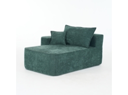 Sofá Chaiselongue Verde Sem Montagem, Confortável E Macio, Inclui Almofadas E Bolsos Laterais