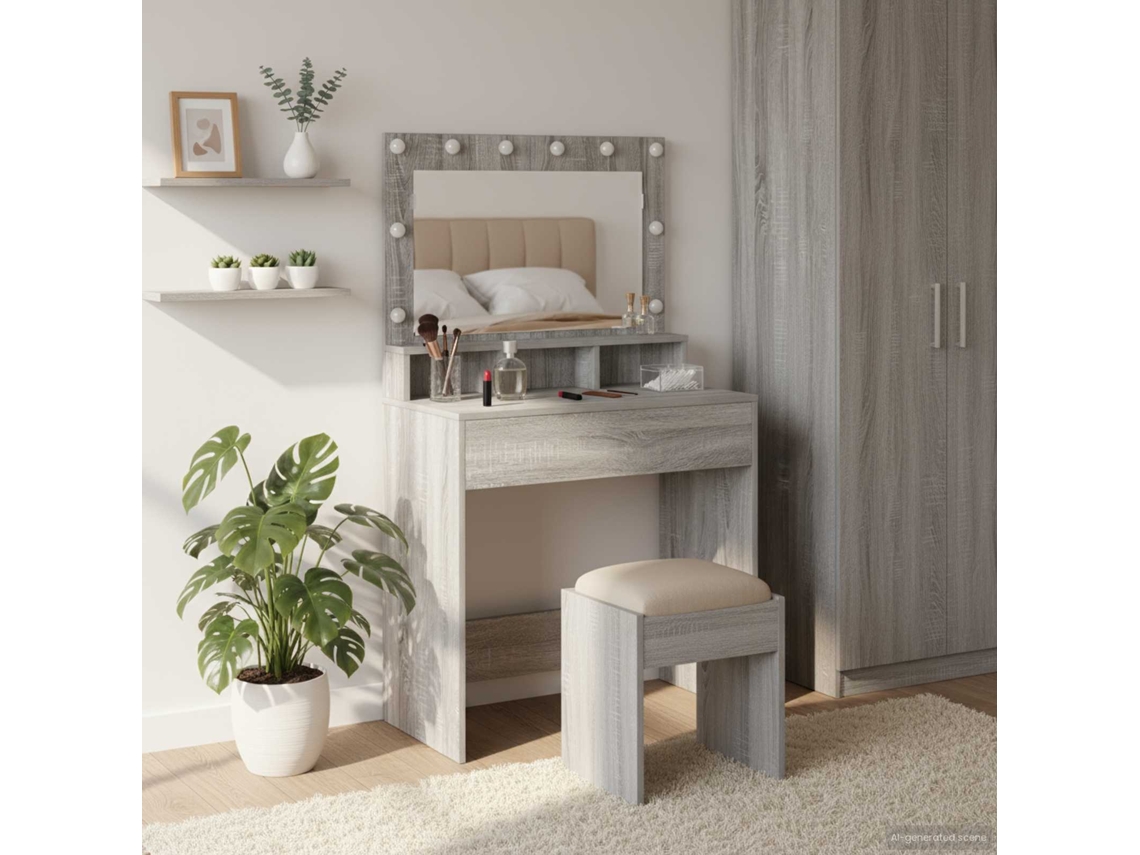Vidaxl Mesa De Vestir Cinza Sonoma 78,5 X 41 X 135 Cm