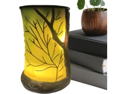 Tampo de mesa decorativo em resina, luz noturna confortável, funciona com