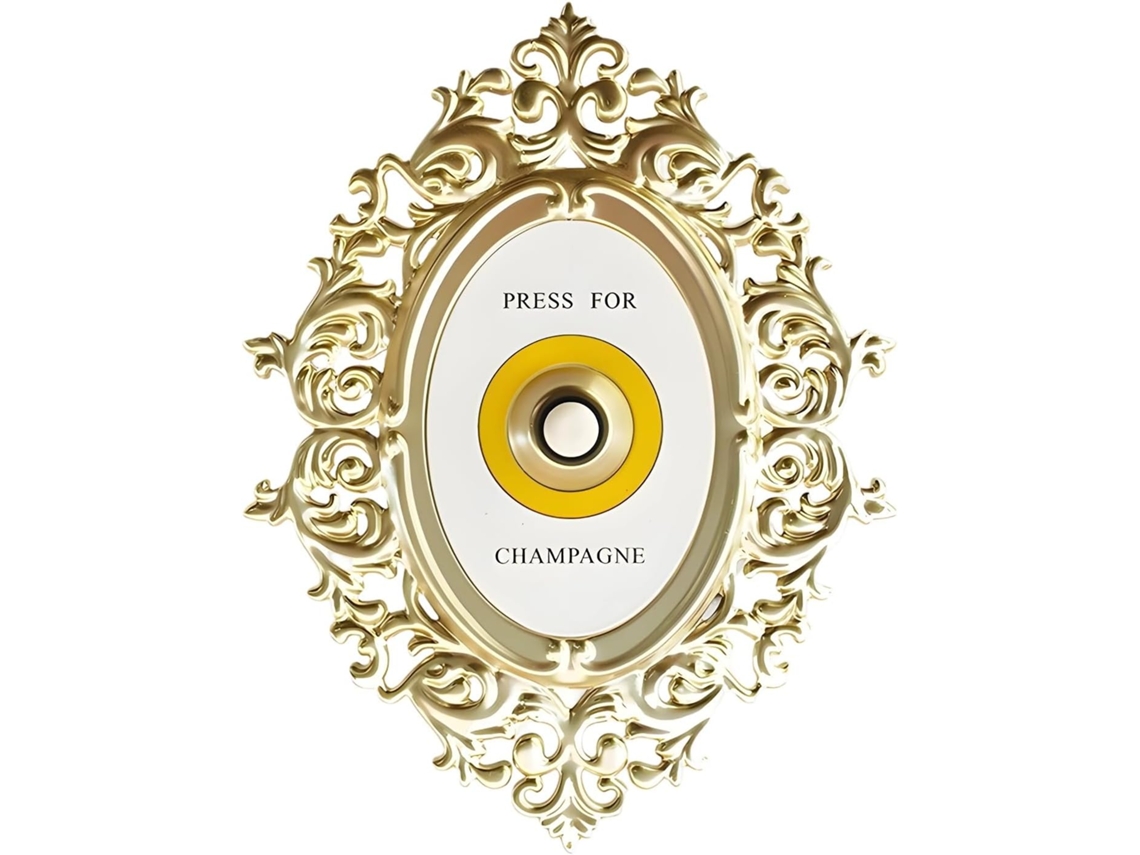 Sino Champanhe Press Pendon, Ornamento Europeu Vintage Em Ferro Com Entalhes Ornamentados, Sino De Champanhe