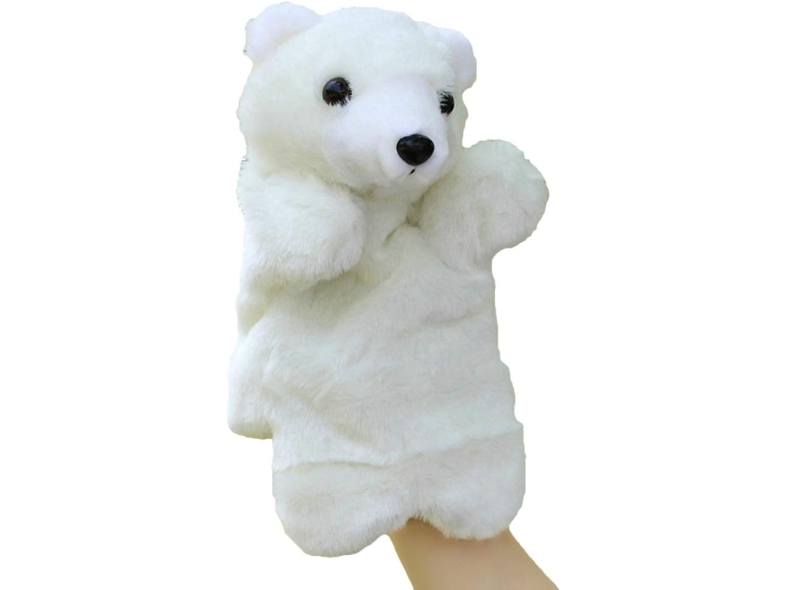 Fantoche De Urso De Pelúcia Para Crianças, Cor Branca, Brinquedo Fofo Igvtrade