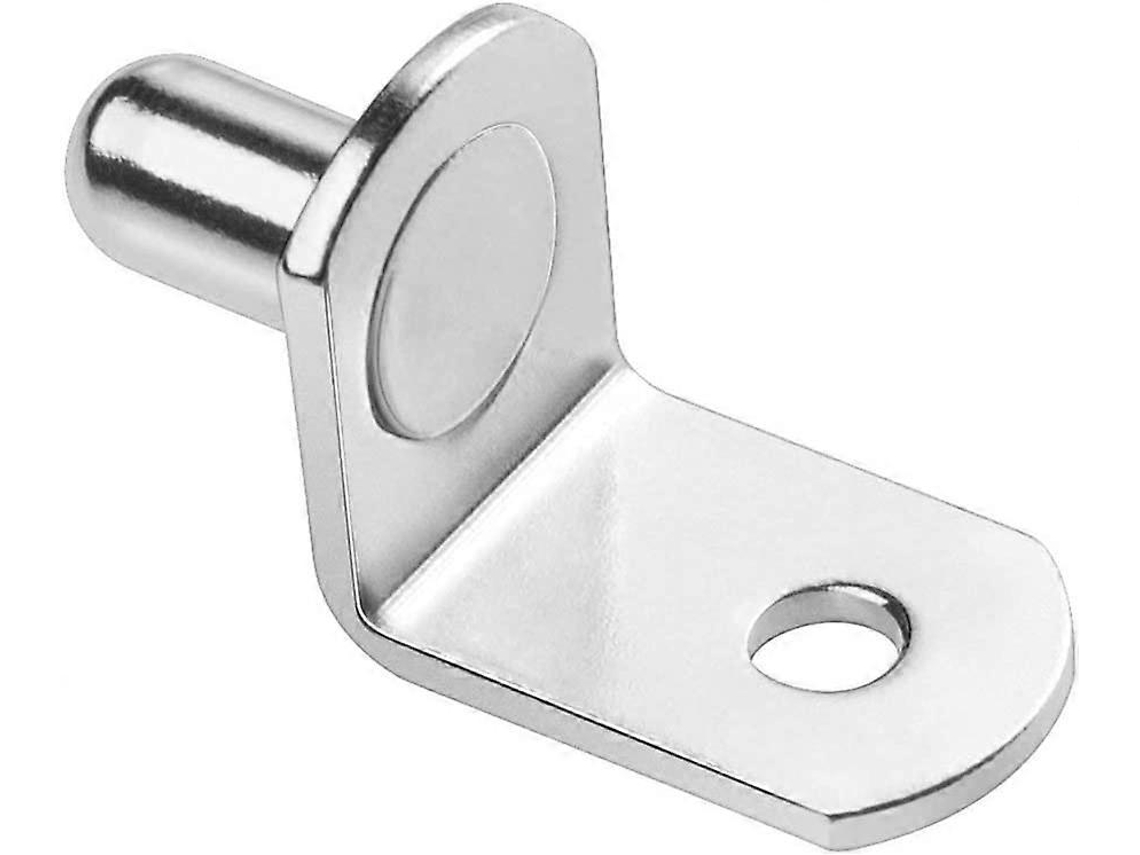50 Peças de Suportes de Prateleira em L de Metal Niquelado 6mm para Armários, Prateleiras e Gabinetes