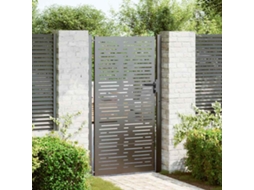 Vidaxl Portão De Jardim Preto 110 X 205 Cm Aço Revestido A Pó