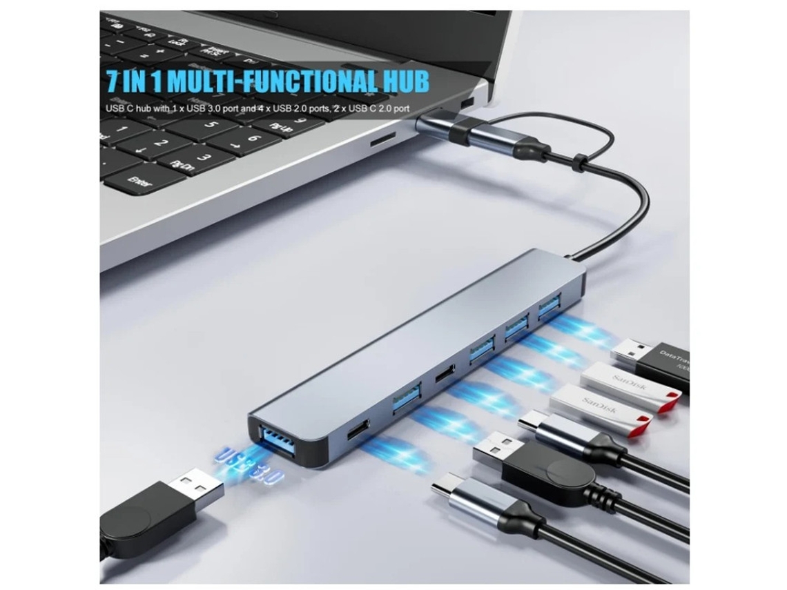 Hub Usb C de Alta Velocidade Transferência Rápida de Dados e Plug And Play Design Compacto e para Conectividade Sem Esforço Adaptador YIZHOOD