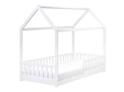 Cama Infantil Com Forma De Casinha Beliani Cossaye De Pinho Branco 98x208x161