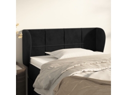 Cabeceira de cama c/ abas veludo 103x23x78/88 cm preto