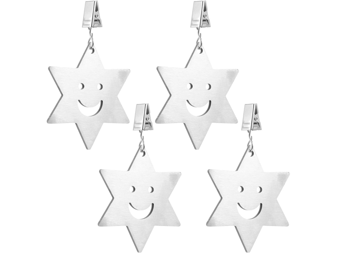 Suportes para Toalha de Mesa Decoração de Mesa Criativa e Elegante em Aço Inoxidável, Kit com 4 Peças,s Ao Vento, CHABERLU