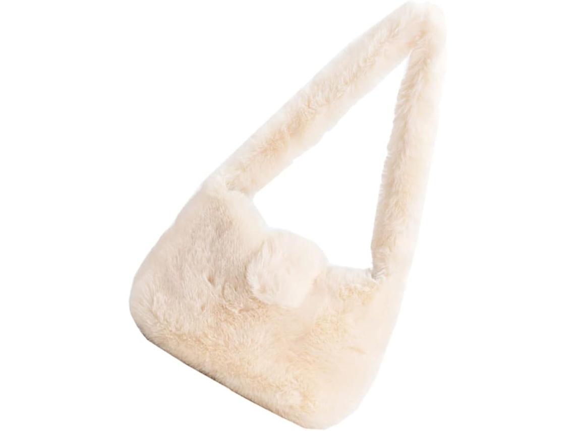 Bolsa Feminina De Pelúcia Com Detalhes Nas Axilas, Bolsa Transversal Feminina De Pele Sintética, Bolsa De Ombro.
