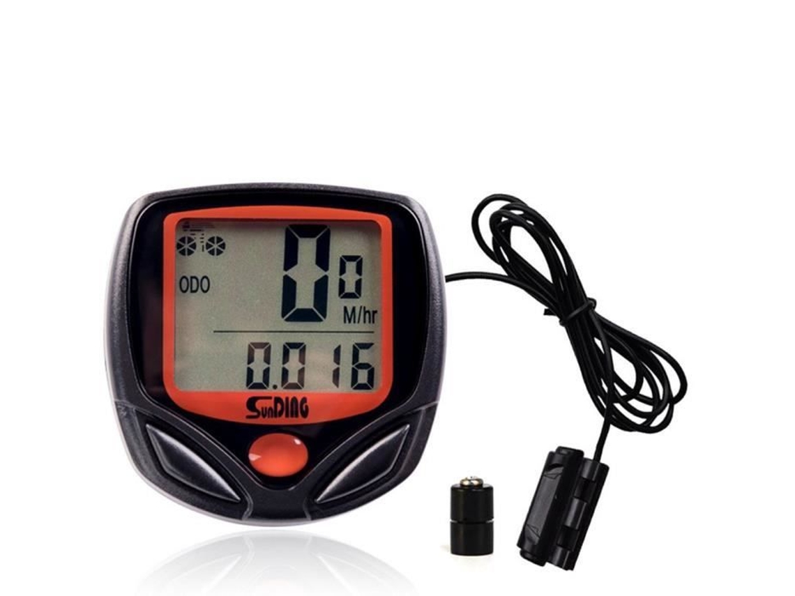 Ciclocomputador Com Fio, Lcd, Impermeável, Velocímetro, Odômetro, 14 Funções