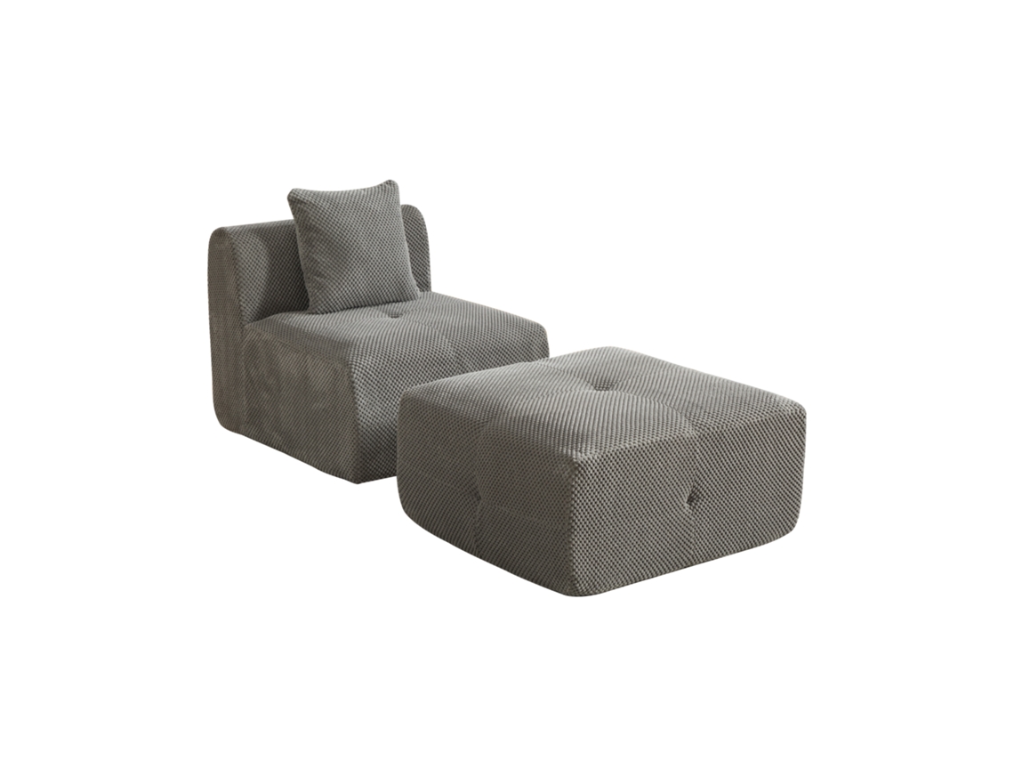 Sofá modular de compressão em chenille, espuma elástica 30D, antiderrapante e fácil de mover - ideal para sala de estar e outros ambientes.