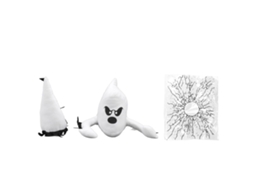 Brinquedos de pelúcia de fantasmas zangados da Baok para o Halloween, decoração de janela quebrada para festas internas e externas.