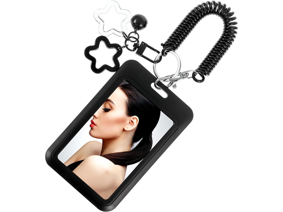 Porta Cartões Feminino Retrátil Com Compartimento Guardar Documentos, Proteger Carteiras E Documentos Com Foto