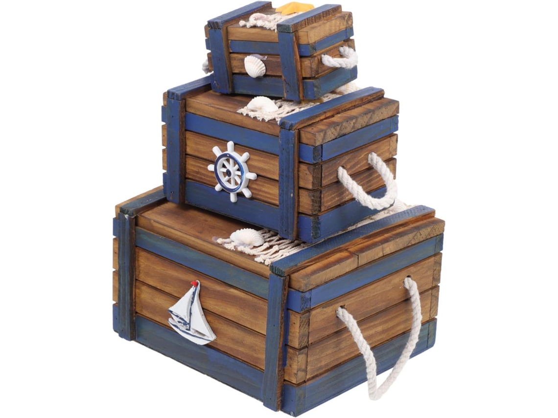 Conjunto De 3 Peças De Caixas Organizadoras De Joias Em Estilo Mediterrâneo, Com Design Retrô Para Diversos Itens...